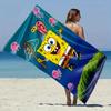 SpongeBob Beach Towel SpongeBob SquarePants beach towel featuring vibrant underwater scene with jellyfish and snail on deep