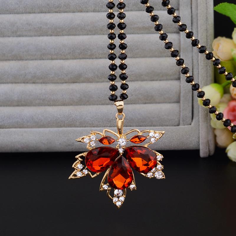 Crystal minimalist maple leaf pendant