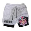 Double-Layer Digital Print Sports Shorts for Adults - Casual Fitness Apparel