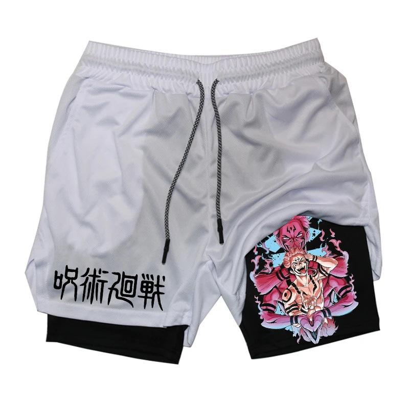 Double-Layer Digital Print Sports Shorts for Adults - Casual Fitness Apparel