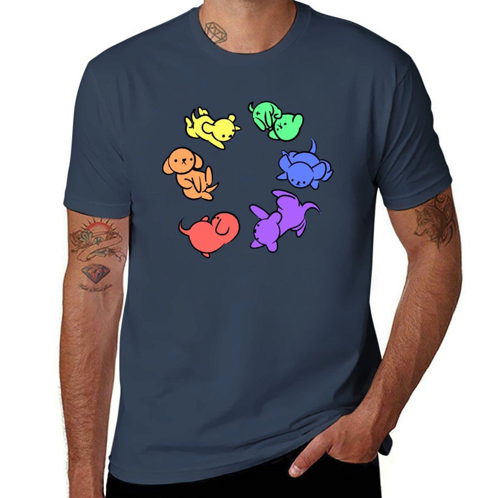 Rainbow Puppies Loop T-Shirt t shirt for man t shirts with prints t shirt man luxury T-Shirt S
