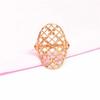 Purple Gold Car Flower Gypsy Ring Retro Wide Version Rose Gold Plated Hollow Ring Jewelry For Women