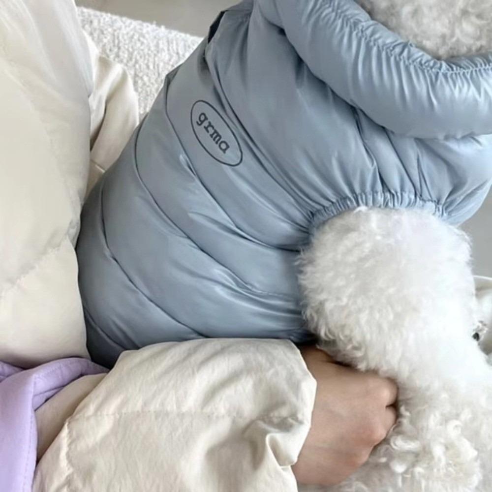 

New Winter Warm Dog Clothes Solid Color Cat Down Jacket Dog Jacket Waterproof Chihuahua Supplies Pet Costumes L синій