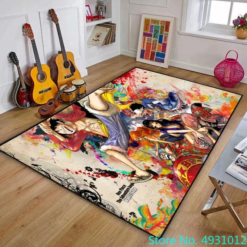 Creative 3D Carpet One Piece Luffy Shanks Anime Print Living Room Bedroom Decoration Rug Kids Children Anti Slip Crawling Mat