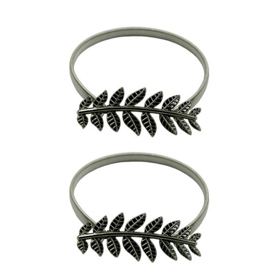 

1 пара пружинных подхватов для штор, металлические резные лоси, павлин, листья, перья, декоративные драпировки, держатели для оконных штор, подхваты, аксессуары для штор Leaf серебряный