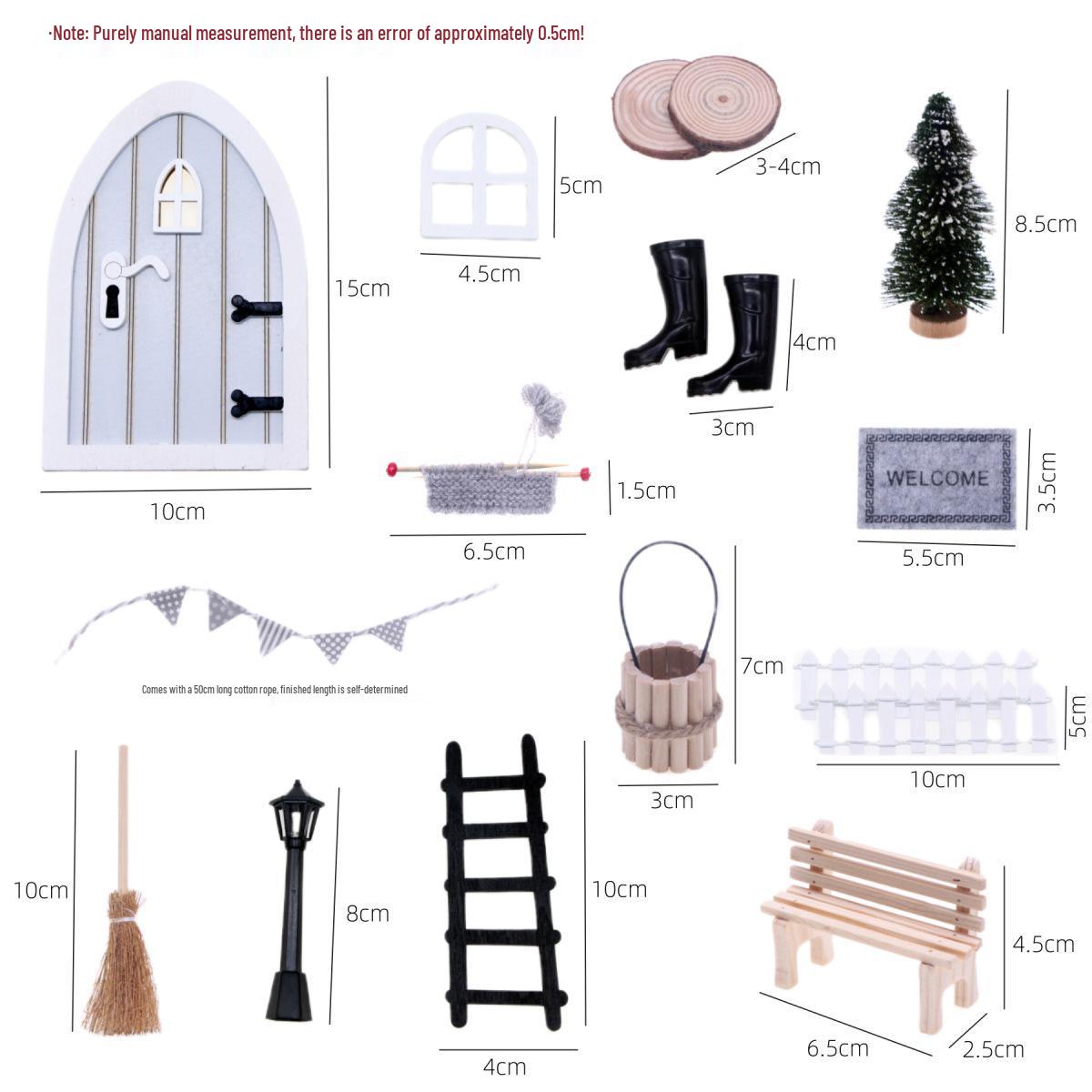 Mini Wooden Dollhouse Grey Doorway Set - Ornaments & Photography Props