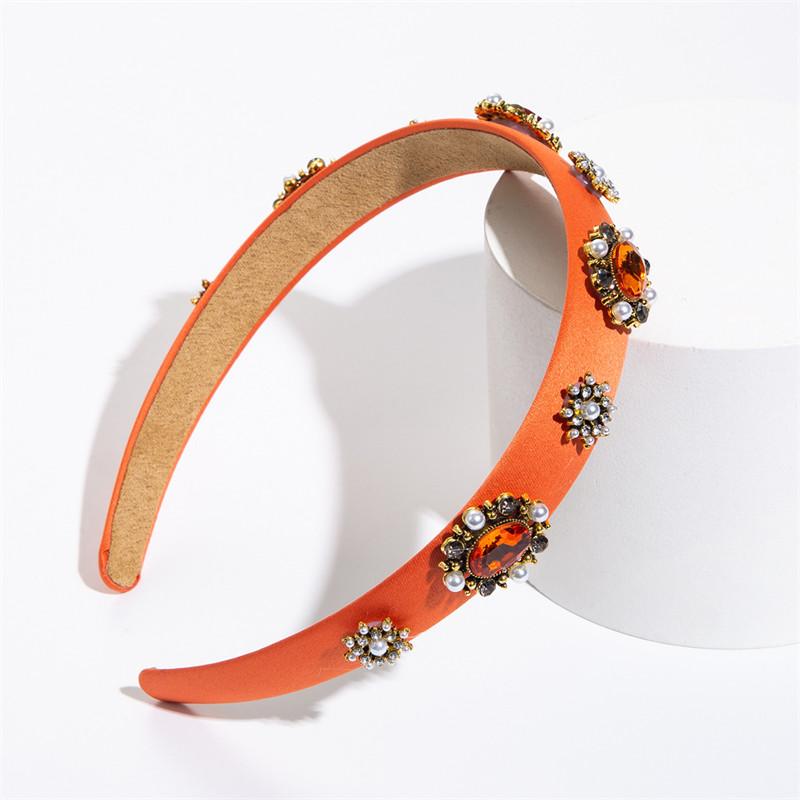 

Повязка на голову женская ретро стеклянная дрель с жемчугом в стиле барокко тонкий модный аксессуар для волос края головной убор 12*14.5cm оранжевый