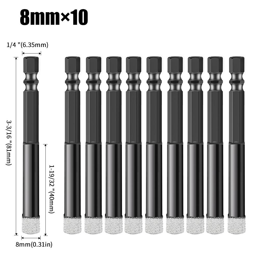 Sets Diamond Angle Grinder Bit Tile Cutter Hole Saw Tools Hexagonal Shank Diamond Drill Bit Dry Vacuum Brazed Drilling Core Bits