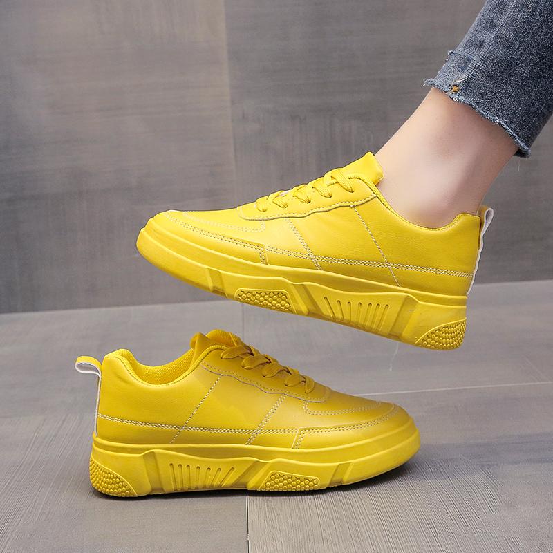 Candy Colors Sports Shoes Fashion Lace-Up Tennis Shoes Platform Femmes Sneakers Mujer Women's Vulcanized Shoes 2024 Autumn