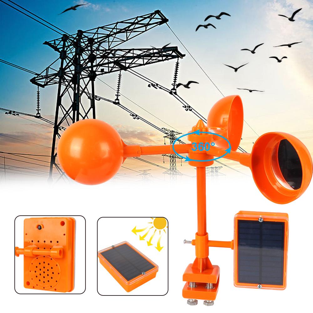 Bird Repeller Ultrasonic Solar 360 Degree Rotating Reflector Bird Repeller Device For Orchard Fish Pond Farmland Warehouse Etc.