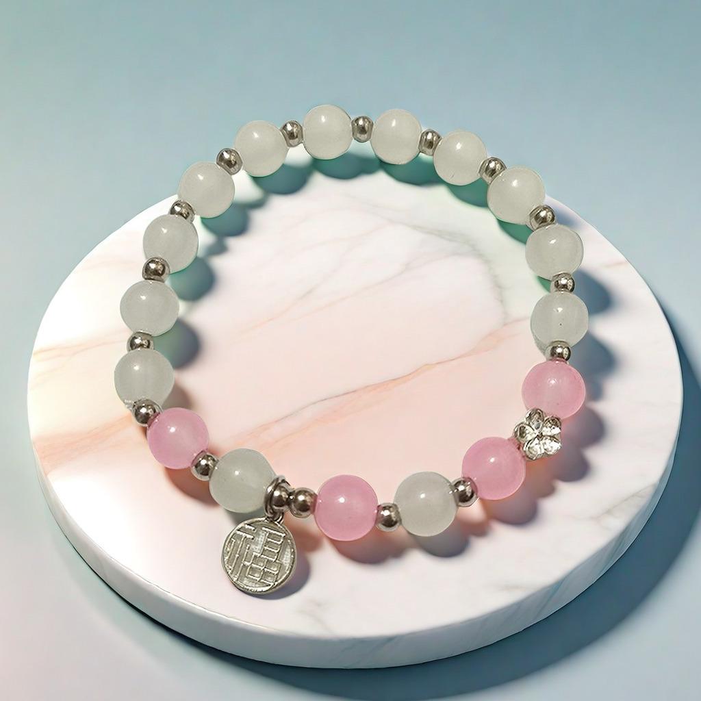 2025 Jadeite Green Jade Rabbit Bracelet: High-End Chinese Style, Year of the Snake, Elegant Women's Niche Beaded Design