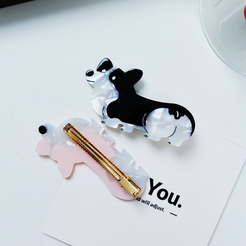 Animal Acetate Puppy Hair Claw Cartoon Dog Hairpin Cute Corgi Hair Clip Hair Accessories