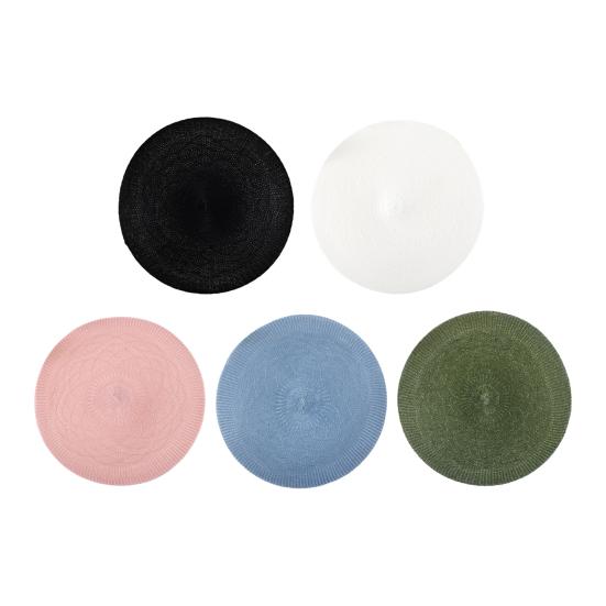 Woven Round Placemat Heat-Resistant Non-Slip Table Mat Elegant Dinner Plate Mat for Home Restaurant Party Dining