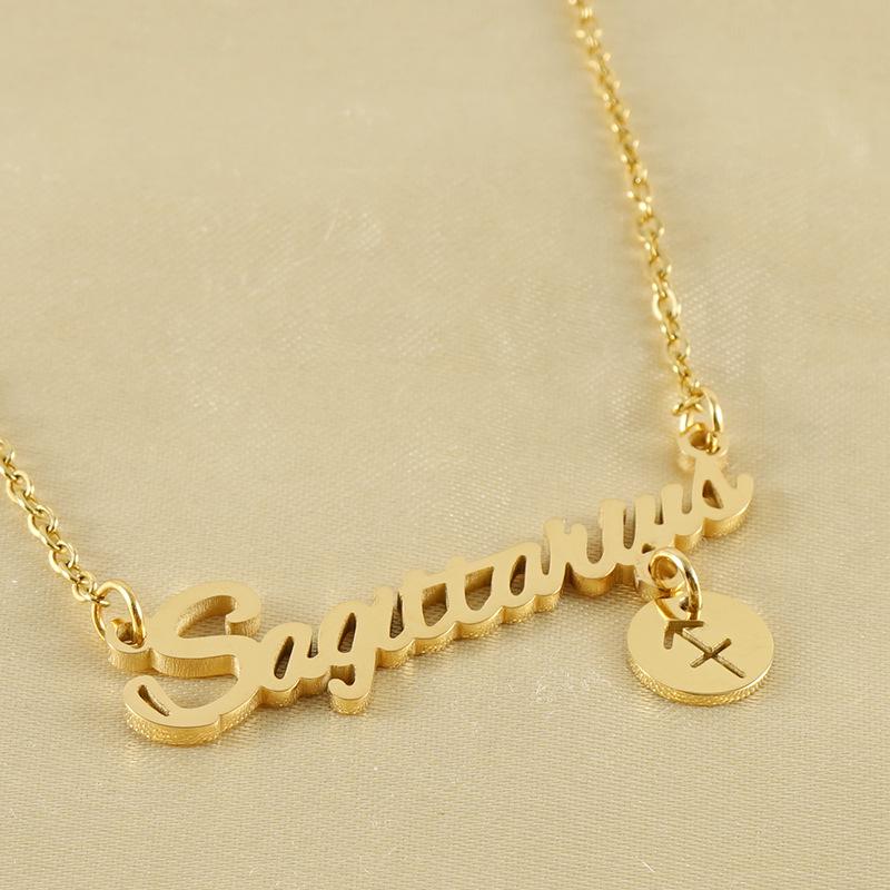 18k Stainless Steel Zodiac Constellation Necklace - European & American Style