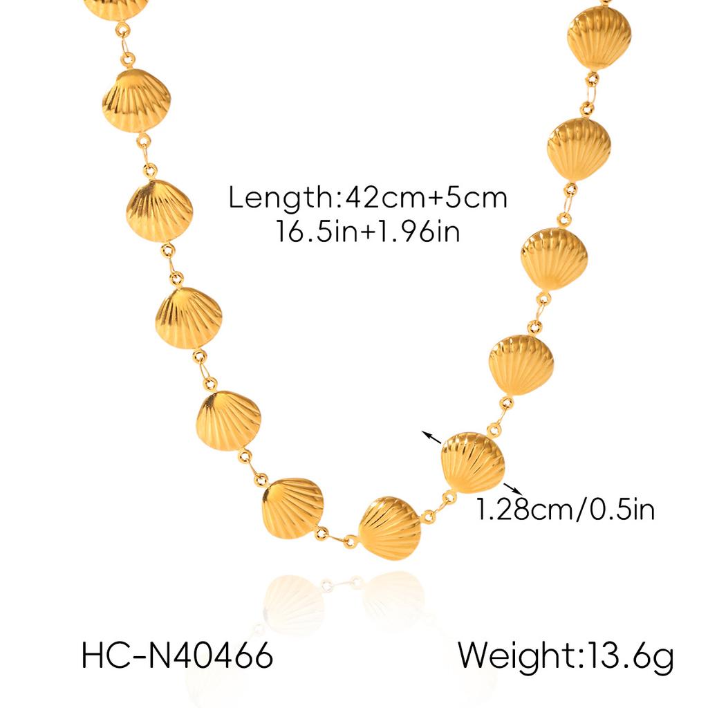 Seashell necklace and bracelet for women, light luxury versatile earrings, high-end titanium steel jewelry