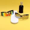Punk Fire Heart Sunglasses Large Shield Eyeglasses Popular 2000s Hiphop Sun Glasses for Everyday Use Street Photoshots