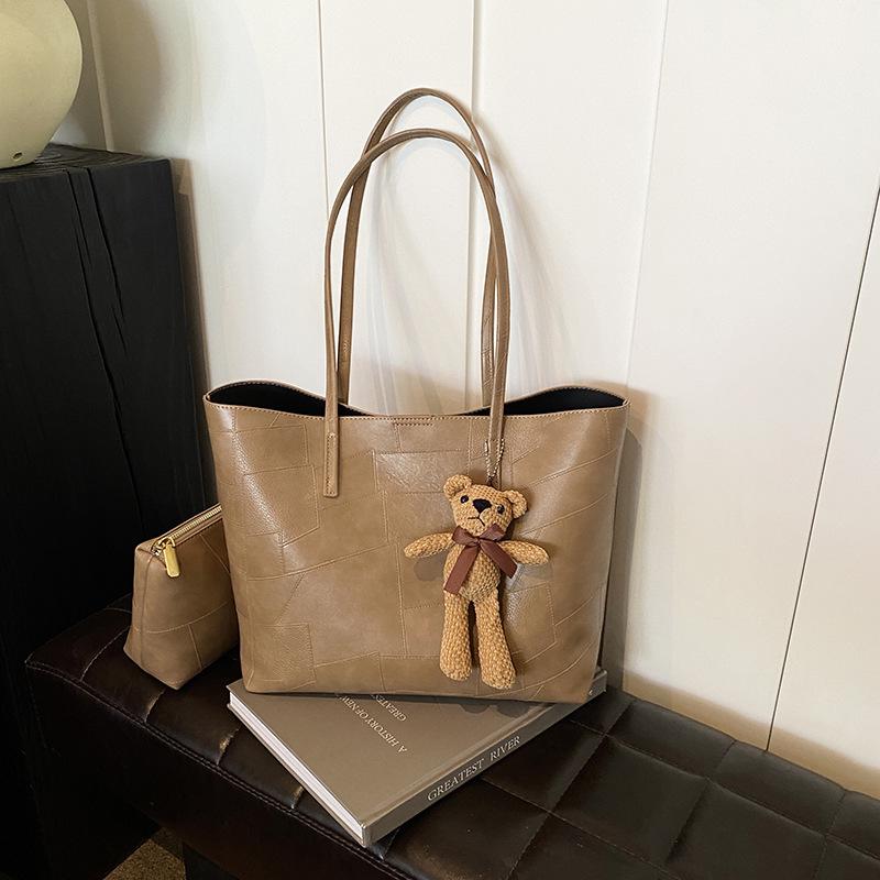 

Винтажная женская сумка-тоут на плечо с каменным узором для стильных поездок на работу хаки