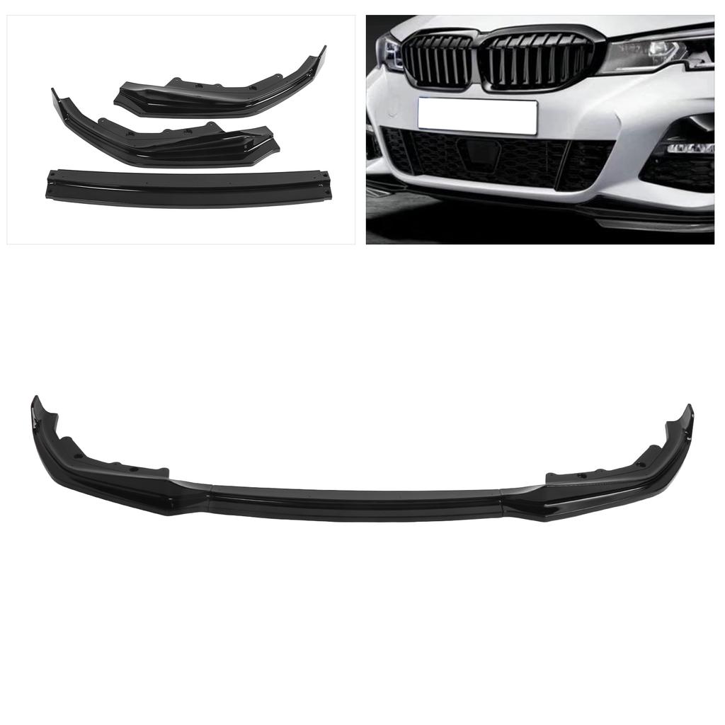 3PCS spoiler předního nárazníku pro auto MP Styl Gloss Black Náhrada za řadu 3 G20 2018?2021