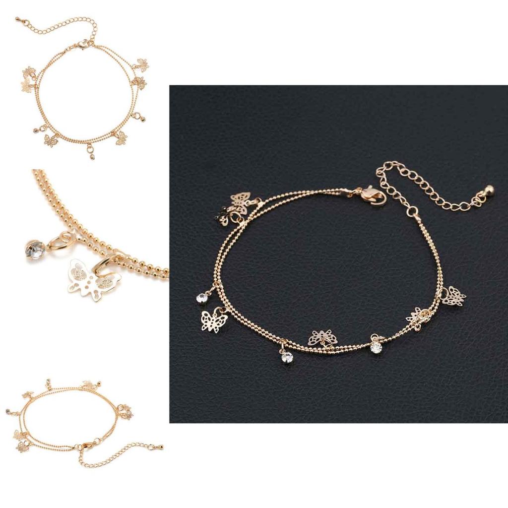 Elegant Womens Gold Plated Butterfly Charm Anklet Bracelet For Beach Outings