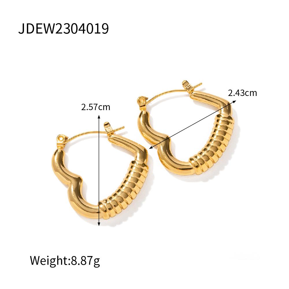 Youthway Fashionable Stainless Steel Hoop Earrings 18K PVD Gold Plated C-Shaped Minimalist Jewelry For Women 2025