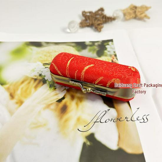 Vintage Brocade Embroidered Lipstick Case with Mirror