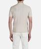 PANICALE Beige Striped Linen Polo Shirt