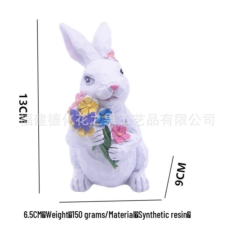 Пасхальный Кролик из Смолы – Садовое Украшение, Декор для Газона, Гном