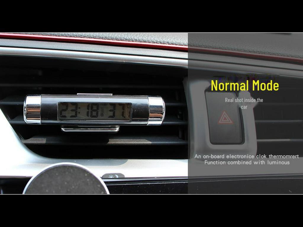 LED Backlit Car Air Vent Clip Thermometer and Clock Display