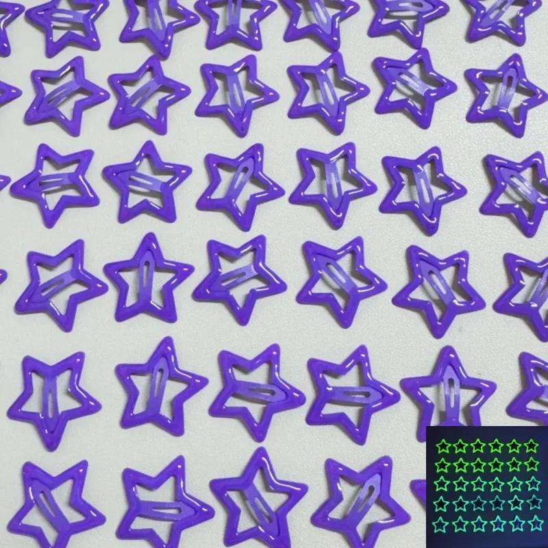 10pz Fermacapelli a Stella Colorati Luminescenti, Mollette BB a Scatto, Barrettine Luminose, Pinze per Capelli Bambina, Accessori per Acconciature Bambini