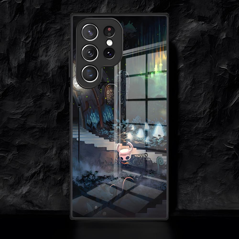 

Game Hollow K-Knight Phone Case For Samsung S26 S25 Edge Ultra 24 23 22 21 Ultra Plus Fe A55 56 15 4G 5G Glass Cover Galaxy S23 FE