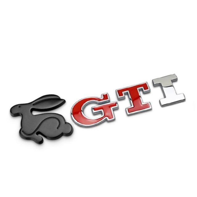 For VW Volkswagen Jetta MK5 Golf 3D Metal Car Sticker Rabbit Badge Decal Accessories For Volkswagen GTI R-Line R Polo T5 Golf Pa