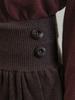 Aueonoseuteljia Button Pleated Knit Skirt_Brown(Oc25-Kn17)