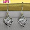 925 Sterling Silver AAA Zircon Heart Drop Earrings Charm Jewelry