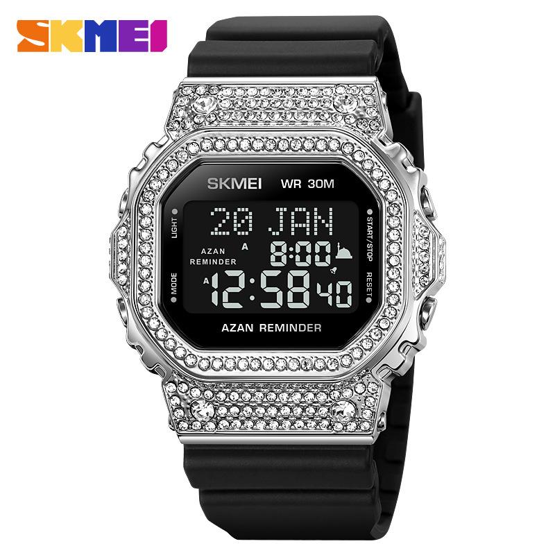 

Moment Beauty 2052 Fashion Diamond Temperament Women s Watch Multifunctional Sports Electronic Watch Silicone Strap Watch