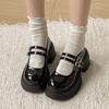 Black French retro light mouth thick high heel single shoes women's 2025 new summer skirt JK heightening Mary Jane shoes