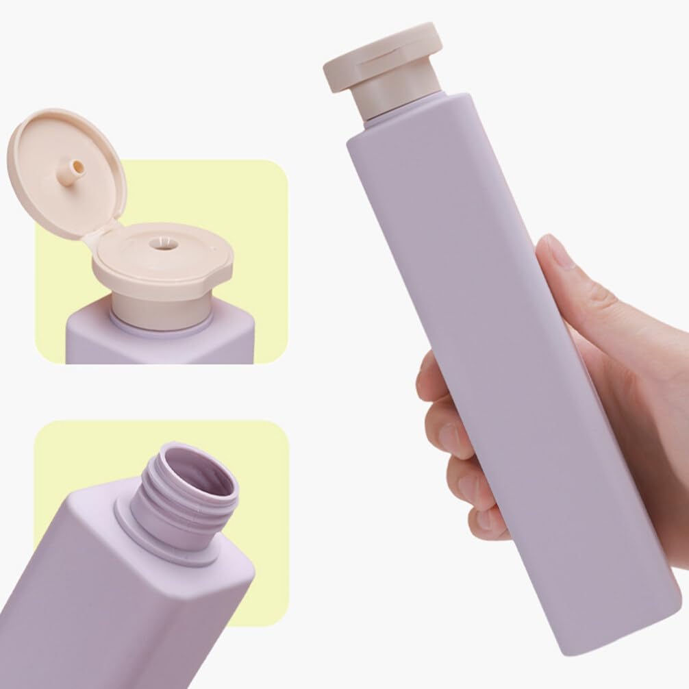 NUOLUX 250ml Travel Shampoo Bottle, Large Capacity, Slim, 3-Pack, Square Shape, Portable Travel Bottle, Refillable, Space-Saving, Stylish, Portable,