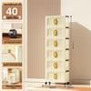 40-60cm Wide Transparent Foldable Double Door Floor Storage Cabinet with Multiple Layers