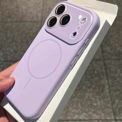 Custodia Morbida in Silicone Liquido Per Per Iphone 17 Air 16 15 14 13 Pro Max Lavanda Protezione Lente in Vetro Cover Antiurto