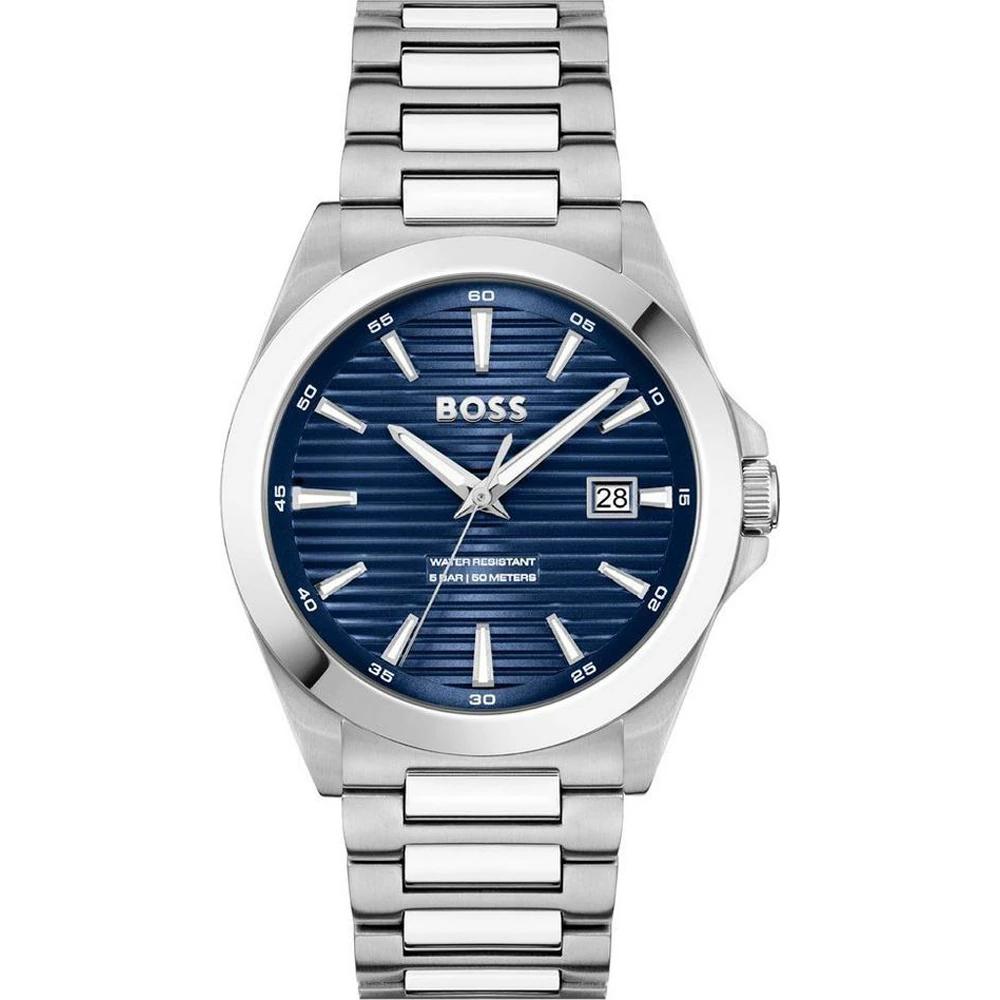 BOSS Strike Blue Dial Silver Stainless Steel Bracelet Men s Quartz Watch 1514205 синий