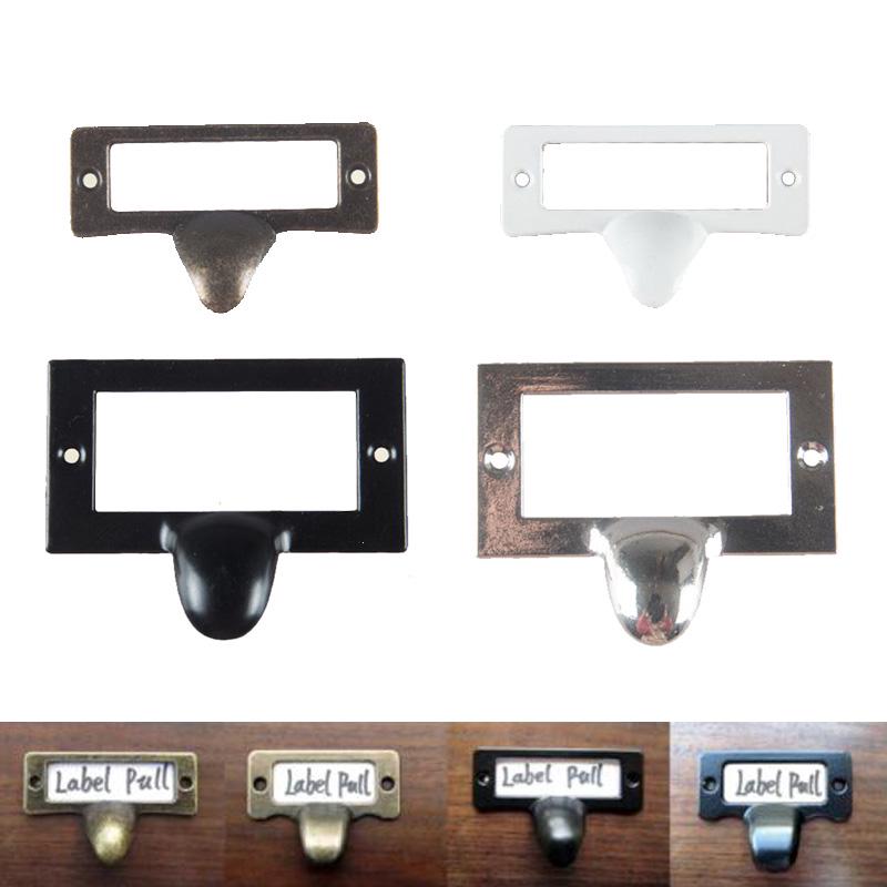 Buy 5Pcs Card Holder Drawer Pulls Metal Vintage Label Frame Tags