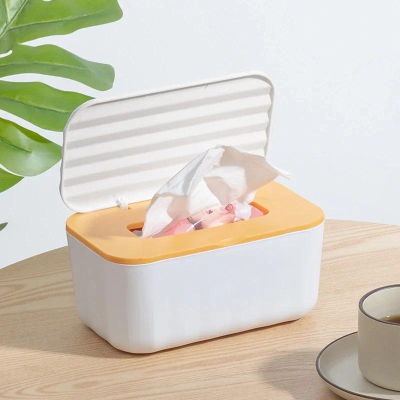 Home Kitchen Tissue Paper Dispenser Storage Organizer Tissue with Cover Square Wet Wipes Case Napkins Toilet Paper Container