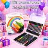 Double Head Glitter Marker Pens Quick Drying Fine Tip Art Pen Set Scrapbook Journal Coloring Drawing Supplies