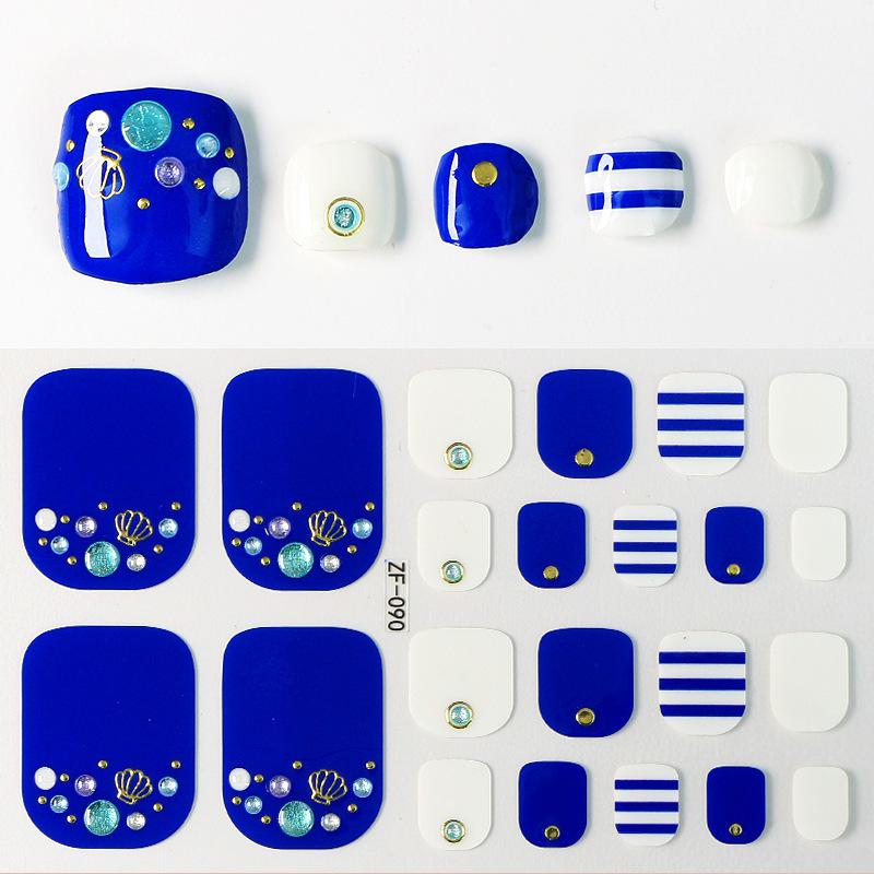 3D Αυτοκόλλητα Νυχιών με Μοτίβο Διαμαντιού: Αδιάβροχο, Μακράς Διάρκειας, Λευκαντικό για Πόδια