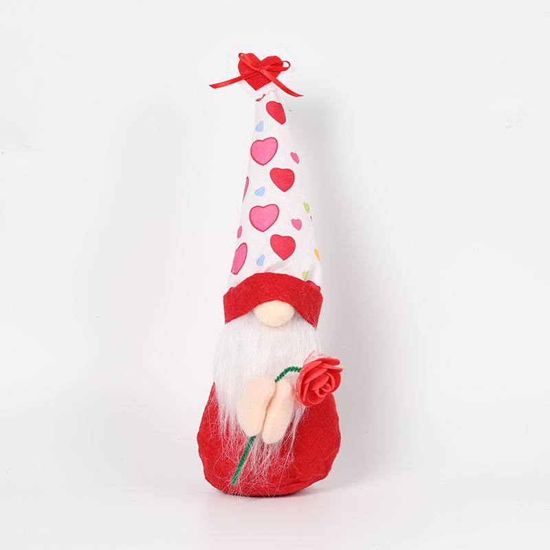 Qiaoding 2024 Pink Heart Rudolf Faceless Doll Valentine s Day Gift