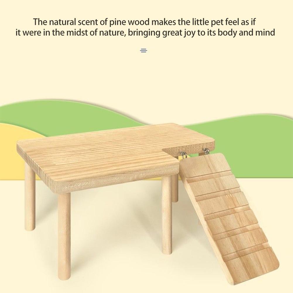 Pine Wood Hamster Ladder Platform Climbing Toy House Cage Accessories for Small Pets Hamster Mice Pet Supplies