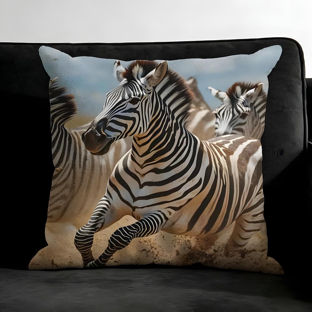 Zebra Cushion Cover Pillowcase Ultra Soft Skin Friendly Fabric Cloud Like Comfort & Concealed Zipper