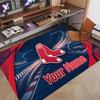 Custom Rug Boston Red Sox Pattern Print Name Text Soft Non‑Slip Floor Carpet for Home Indoor Decoration