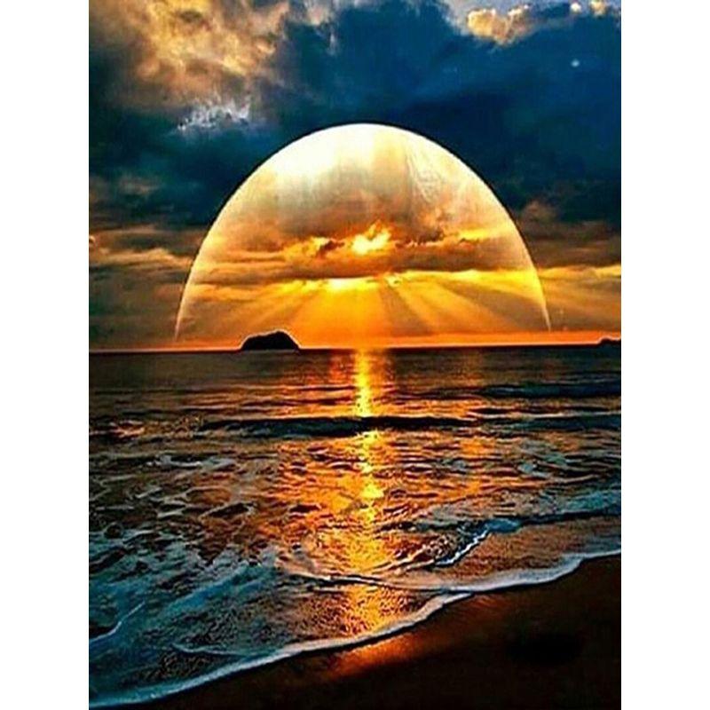 DIY Diamond Painting Seabeach Landscape Diamond Embroidery Sale Pictures Of Rhinestones Sunset Mosaic Craft Home Decor