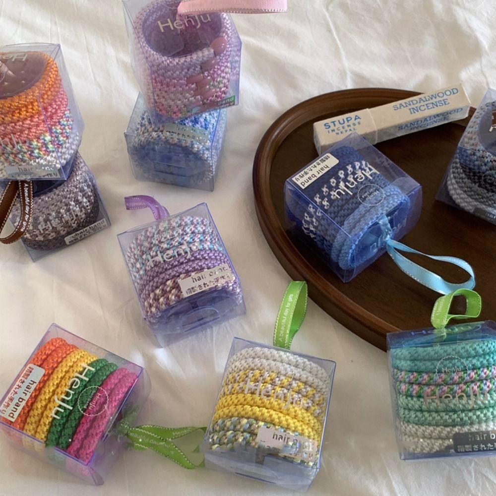 High Elasticity Basic Hair Rope Set Hair Ring Ponytail Holder Weave Rubber Band Korean Style Hair Tie Colorful Hair Scrunchies