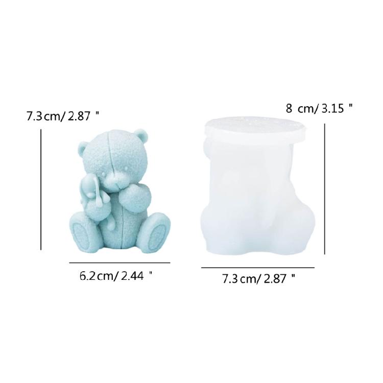 3D Bear Candle Silicone Mould Animal Resin Molds DIY Soap Molds Baking Molds